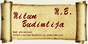 Milun Budimlija vizit kartica